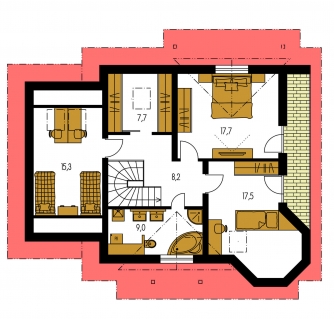 Floor plan of second floor - KLASSIK 141